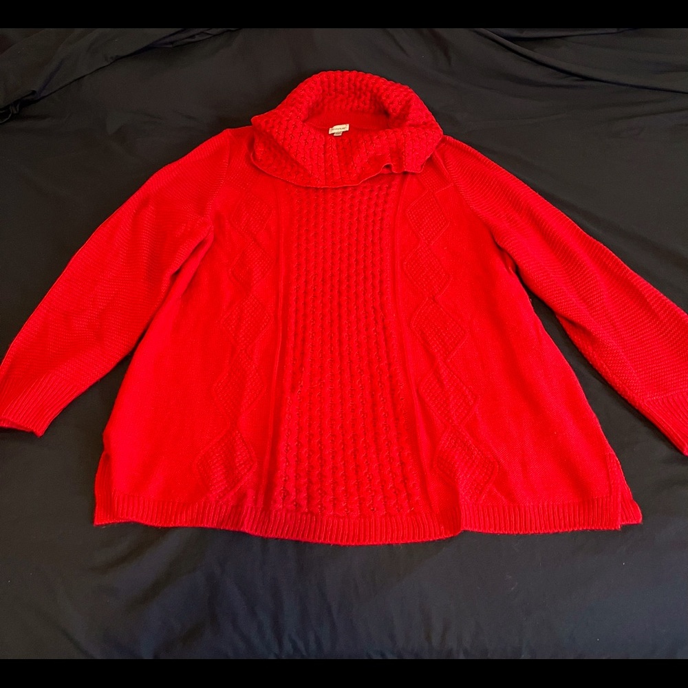 AVENUE Red cowl neck sweater WORN ONCE!!